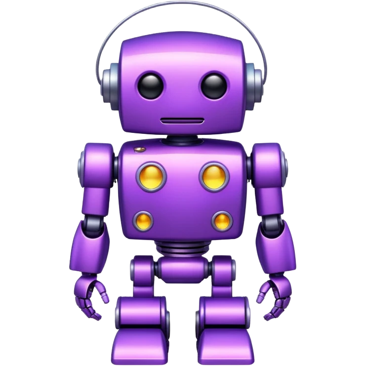 glitter purple robot emoji
