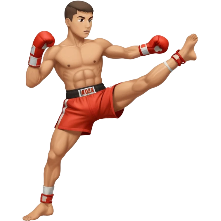 kickboxer kicking emoji