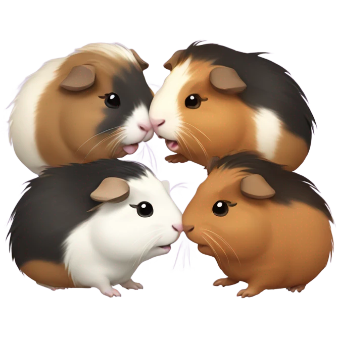 4 Guinea pigs fighting emoji