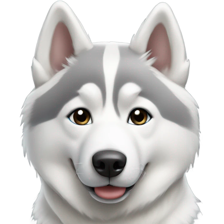 White and grey Siberian husky emoji