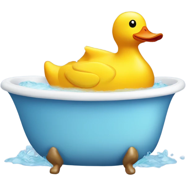 A rubber duck in a bath emoji