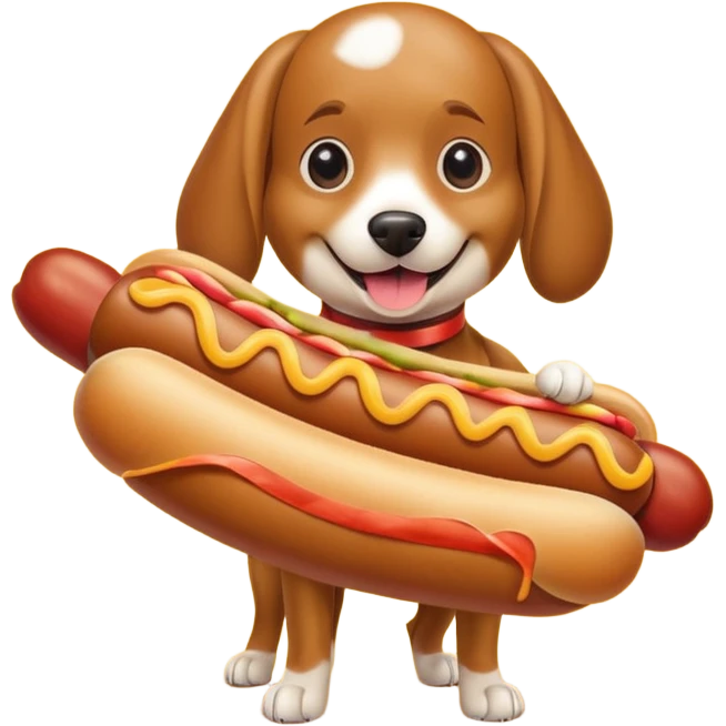 Dog with hotdog costume emoji