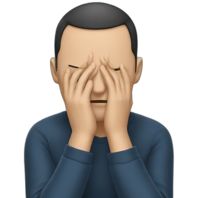 Tokaev with facepalm face emoji