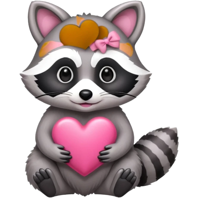 Raccoon with  heart emoji