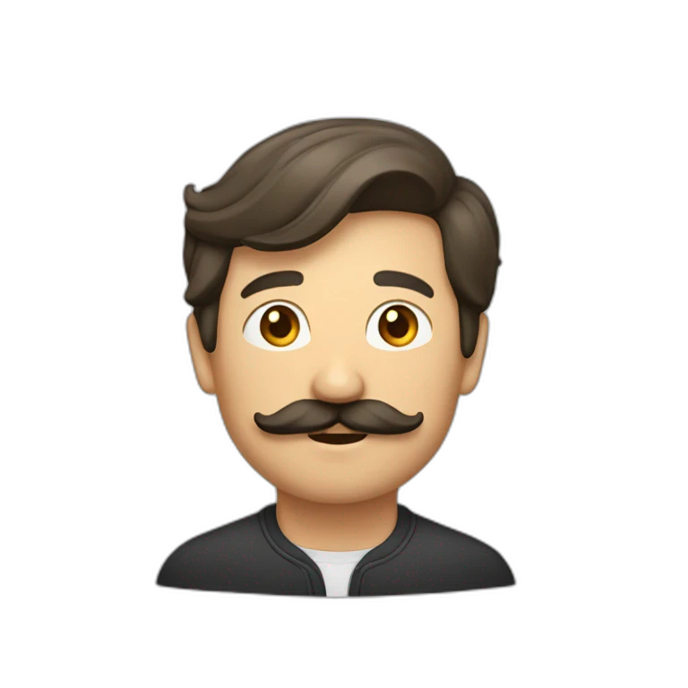 Un homme avec une moustache carré emoji