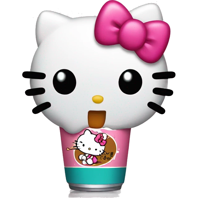 hello kitty drinking soda emoji