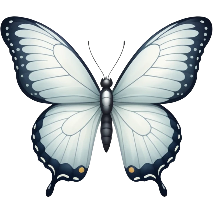 white delicate butterfly flying side ways emoji