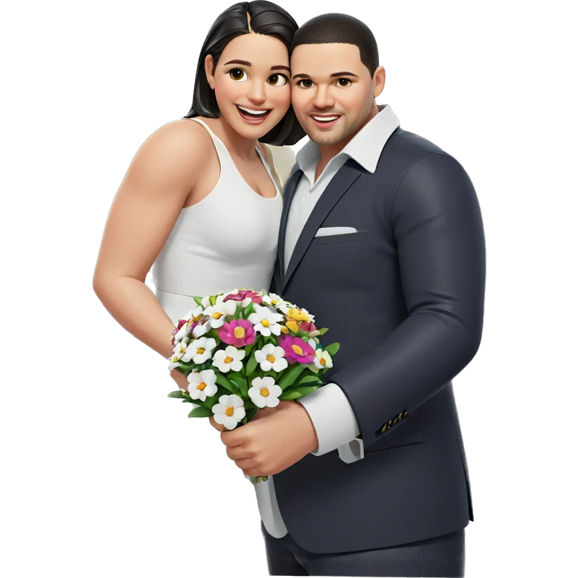 joyful moment with flowers emoji