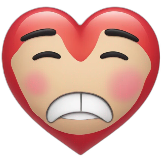 Kiss face on heart emoji