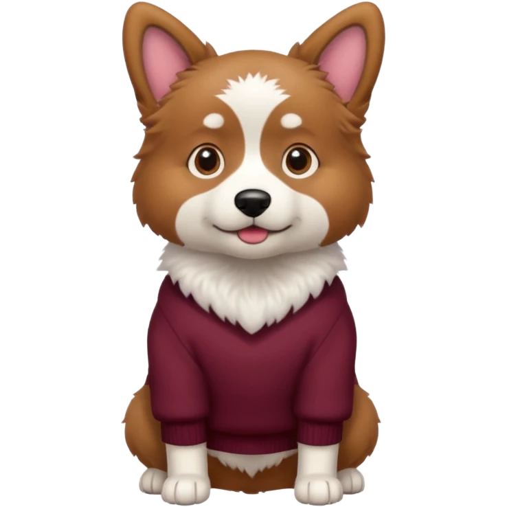 dog wearing a burgundy jumper emoji