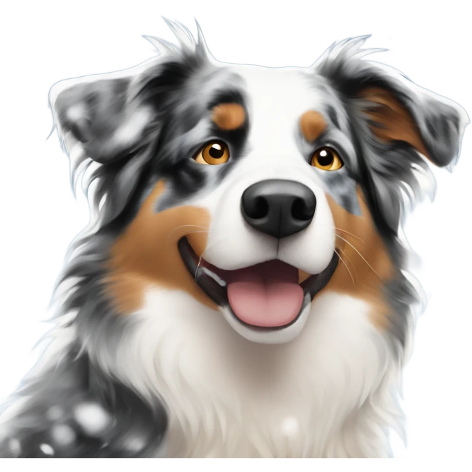Australian shepherd in the snow emoji
