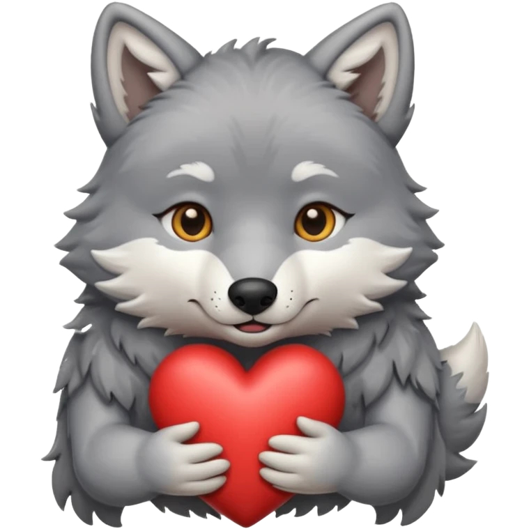 wolf hug heart emoji