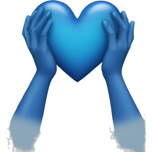 blue heart hands emoji