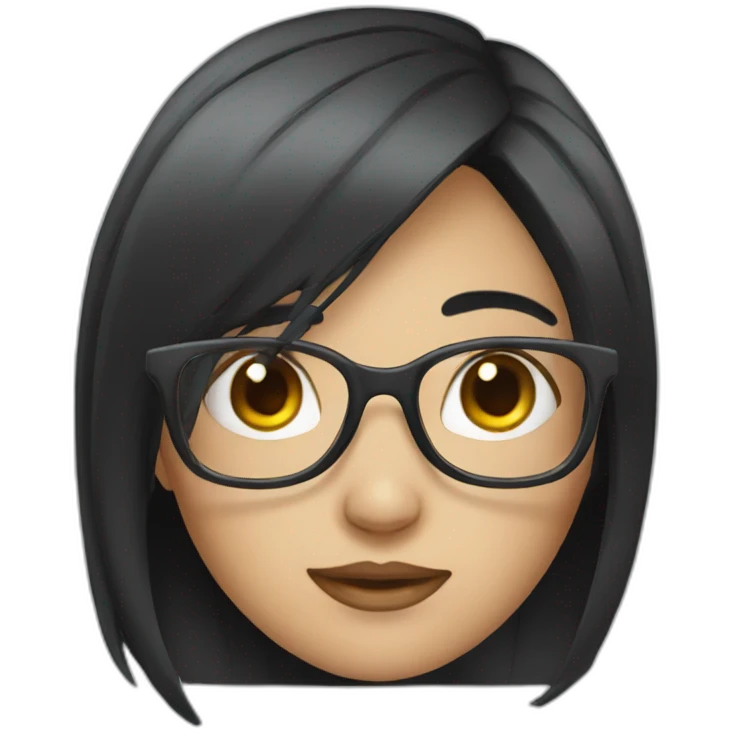 Glasses girl with black hair emoji