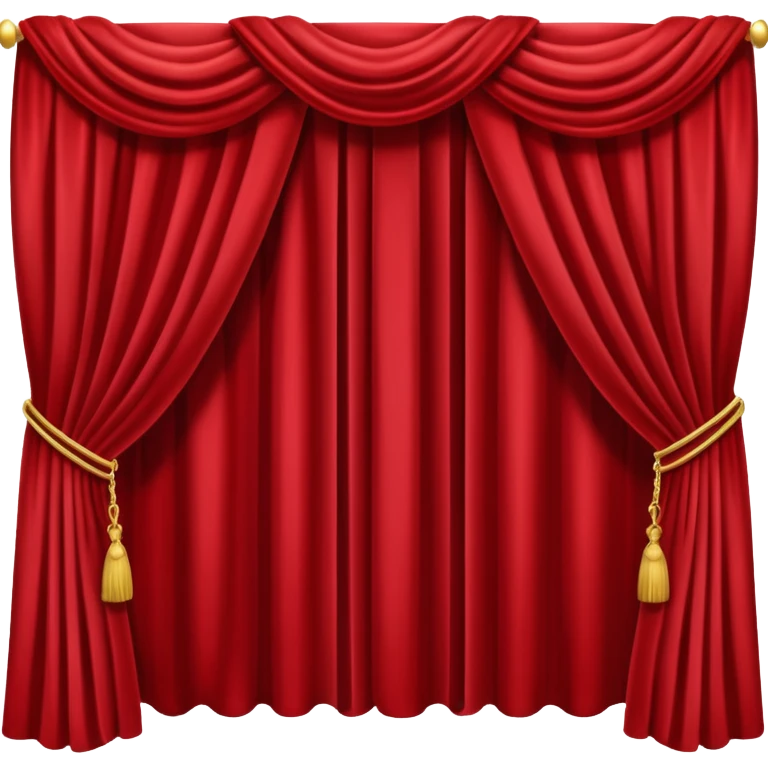 Simple, opened red curtains black background  emoji