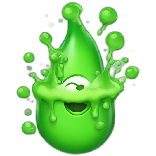 Green squirting emoji