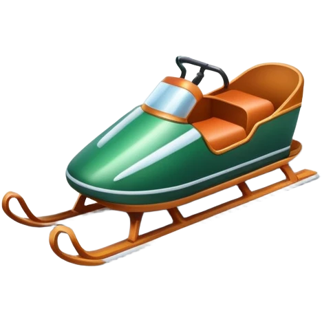 An icon featuring a sleek sled speeding down a snowy hill, with a snowy landscape and pine trees in the background. The motion lines and slight snow spray emphasize the thrill of the ride. Transparent background highlights the excitement and fun of sledding. emoji