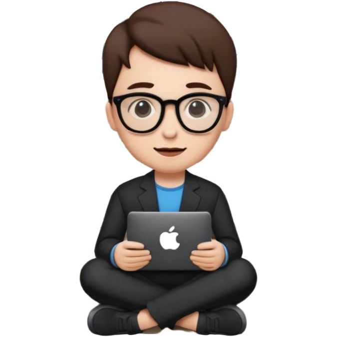 a home which has garden like and the home has slack emoji, where on the house steps, a blob holding black mac should sit and should look like wiork emoji