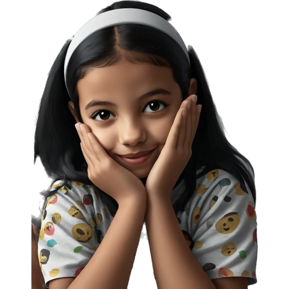 smiling girl with black hair emoji