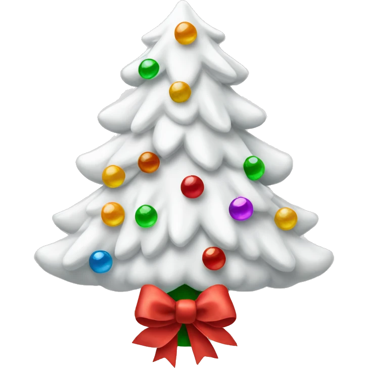 White Christmas tree with bows emoji