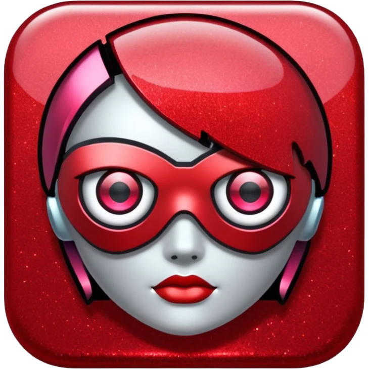 red glitter cyberpunk emoji