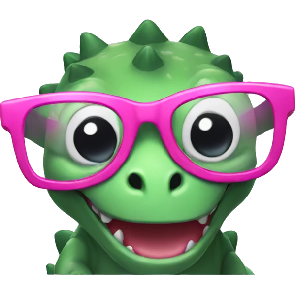 A cute dinosaur with pink glasses  emoji