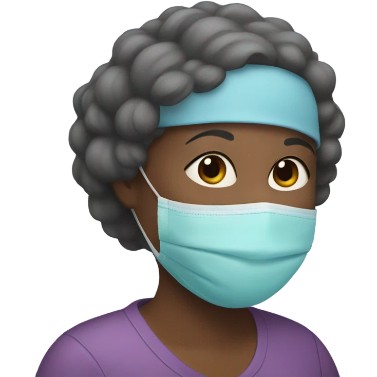 Mother with mask emoji