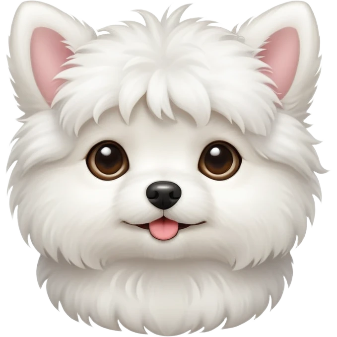 white fluffy small dog  emoji