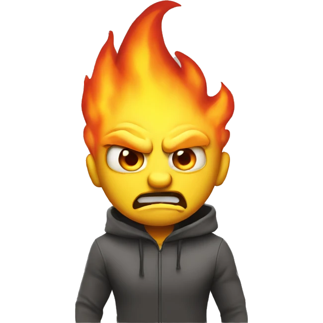 Mad with fire coming out of eyes emoji
