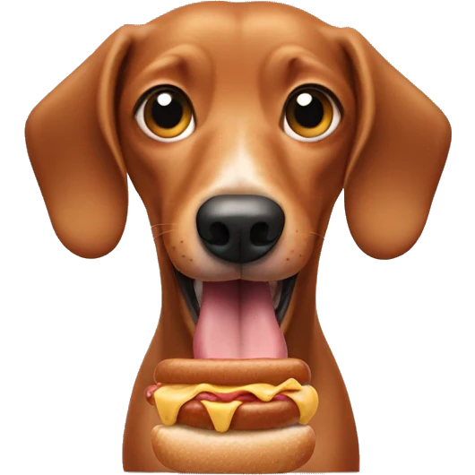 weenie dog eating emoji