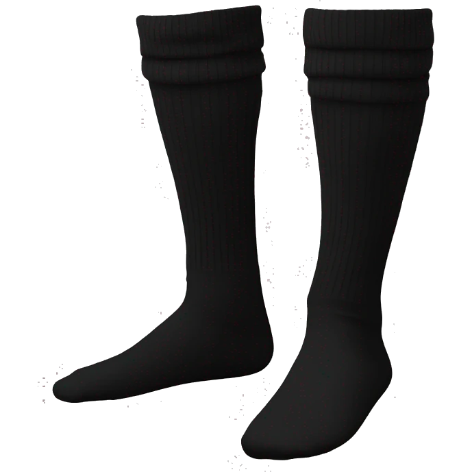 Plain Black over knee socks emoji