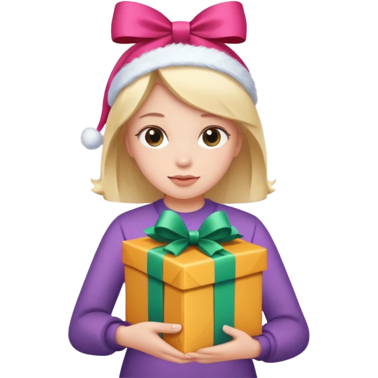 Person holding a gift emoji