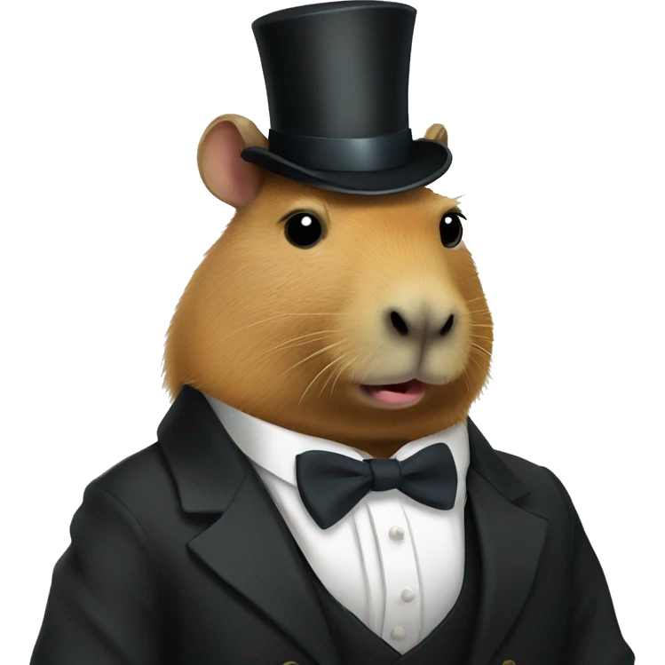 Capybara in a tuxedo with a monocle emoji