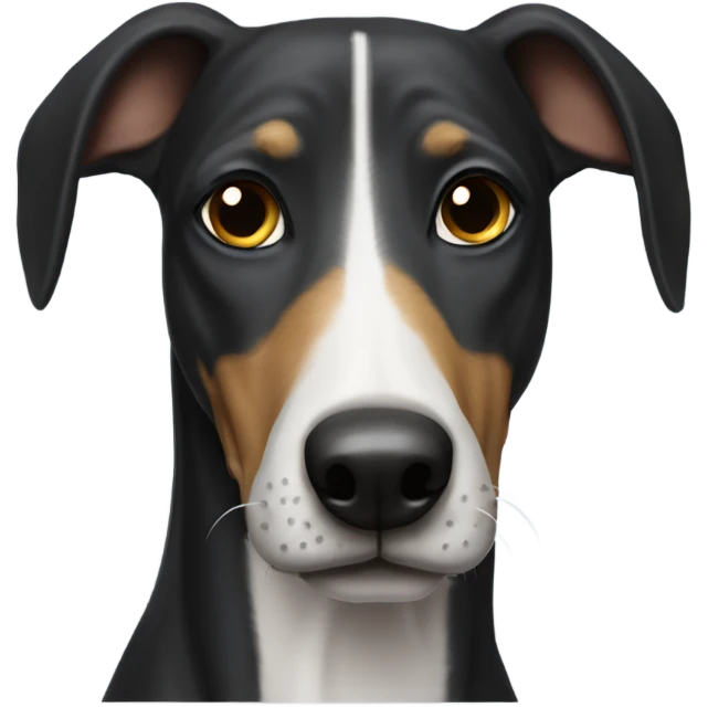 Perro galgo negro emoji