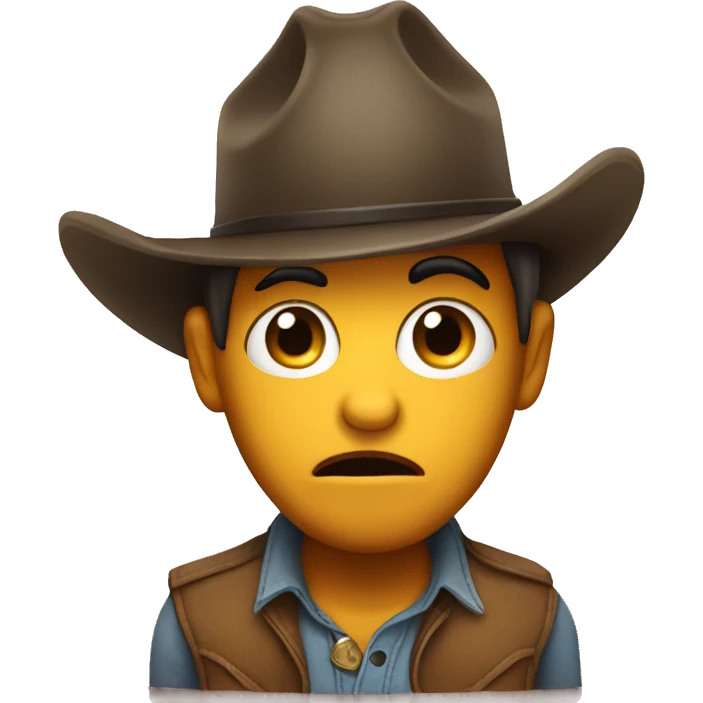 Big scared eyes wearing a cowboy hat emoji