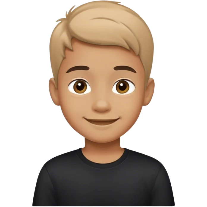 smiling boy in black shirt emoji