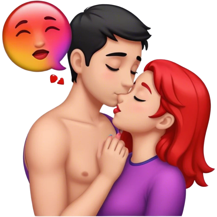 Gay man kissing a girl emoji