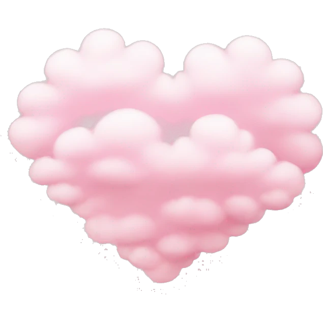 light pink heart cloud emoji