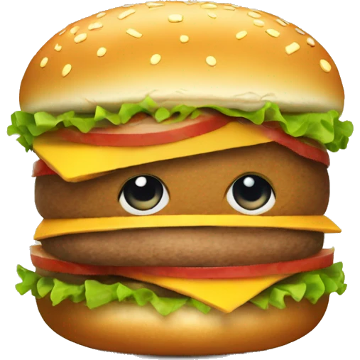 Happy hamburger emoji
