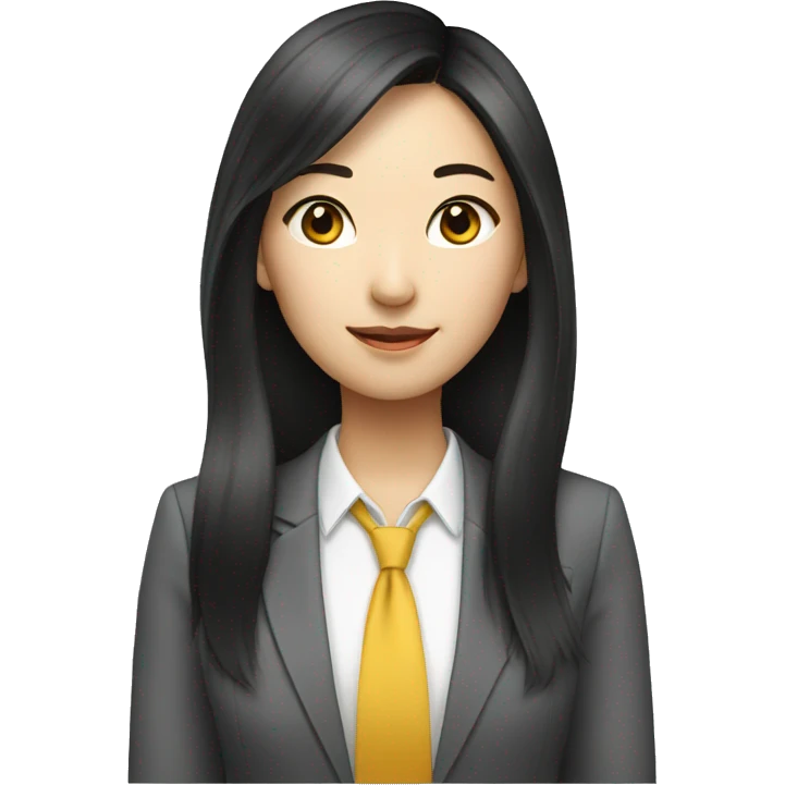 Asian female real estate long hair emoji