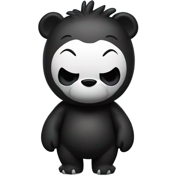 Winnie the Pooh mixed with Venom from marvel emoji