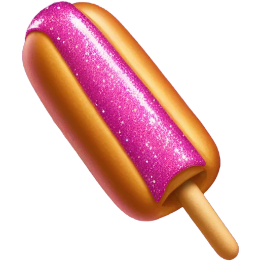 Pink corn dog with glitter  emoji