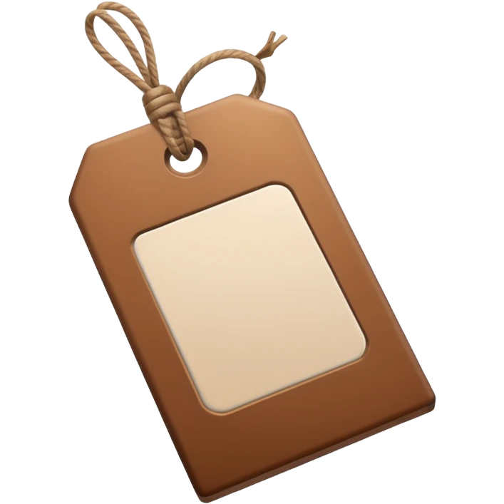 brown white Price tag emoji