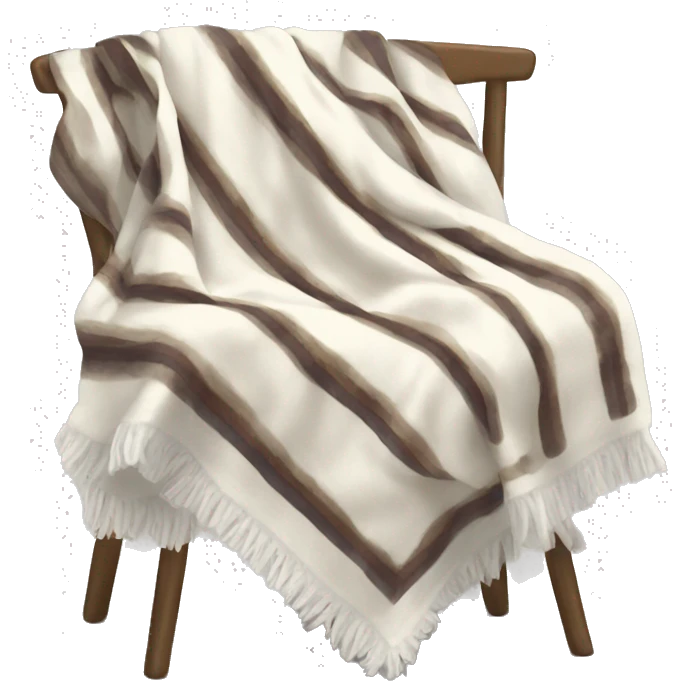 Cozy white with stripes blanket emoji