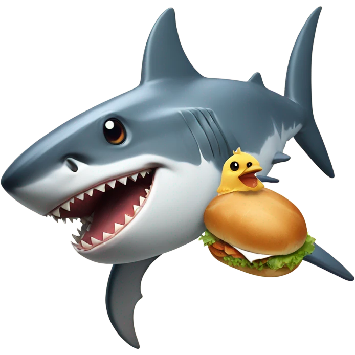 shark with chicken emoji