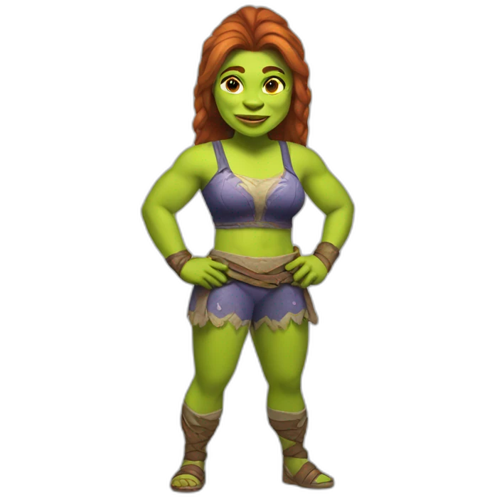 Female Shrek wrestler emoji