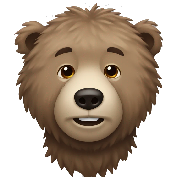 grizzly bear with frizzy hair emoji