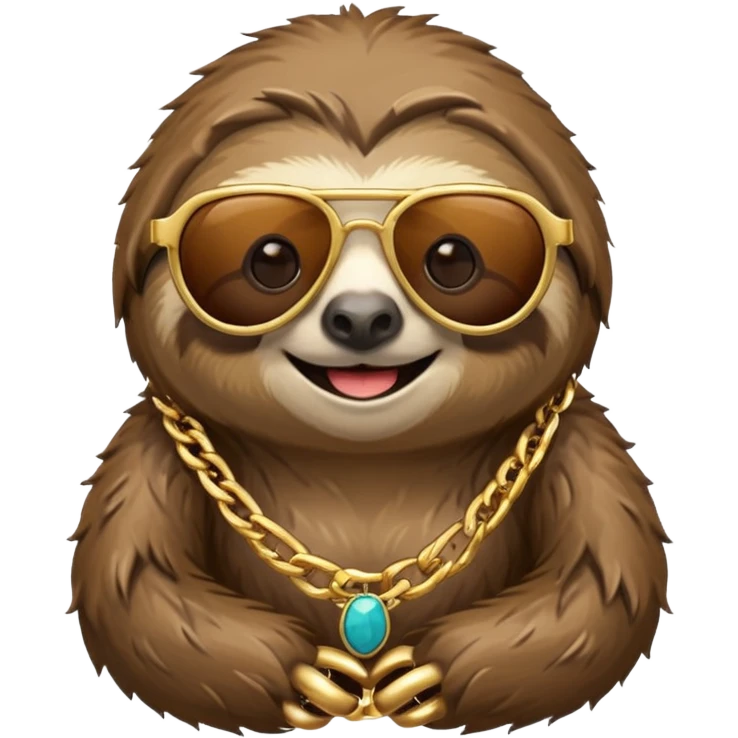 Sloth with sunglasses and gold chains emoji