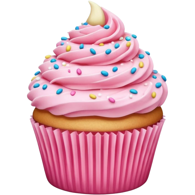 Cupcake with pink icing emoji