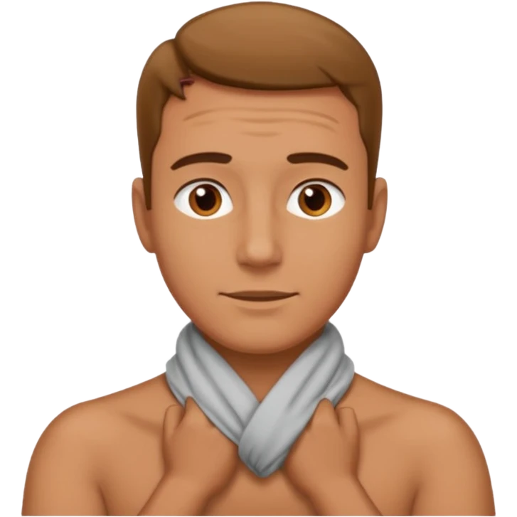 Man with hands around neck emoji
